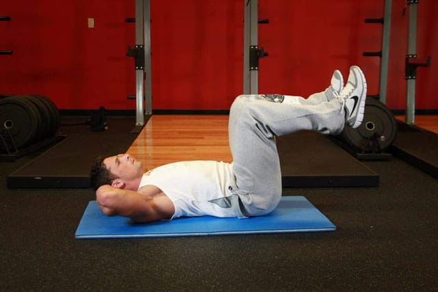 Bicycle Crunch, start position
